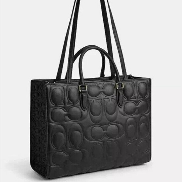 NWT Coach Maggie Tote Bag In Blocked Signature Leather CY672 - Picture 6 of 7